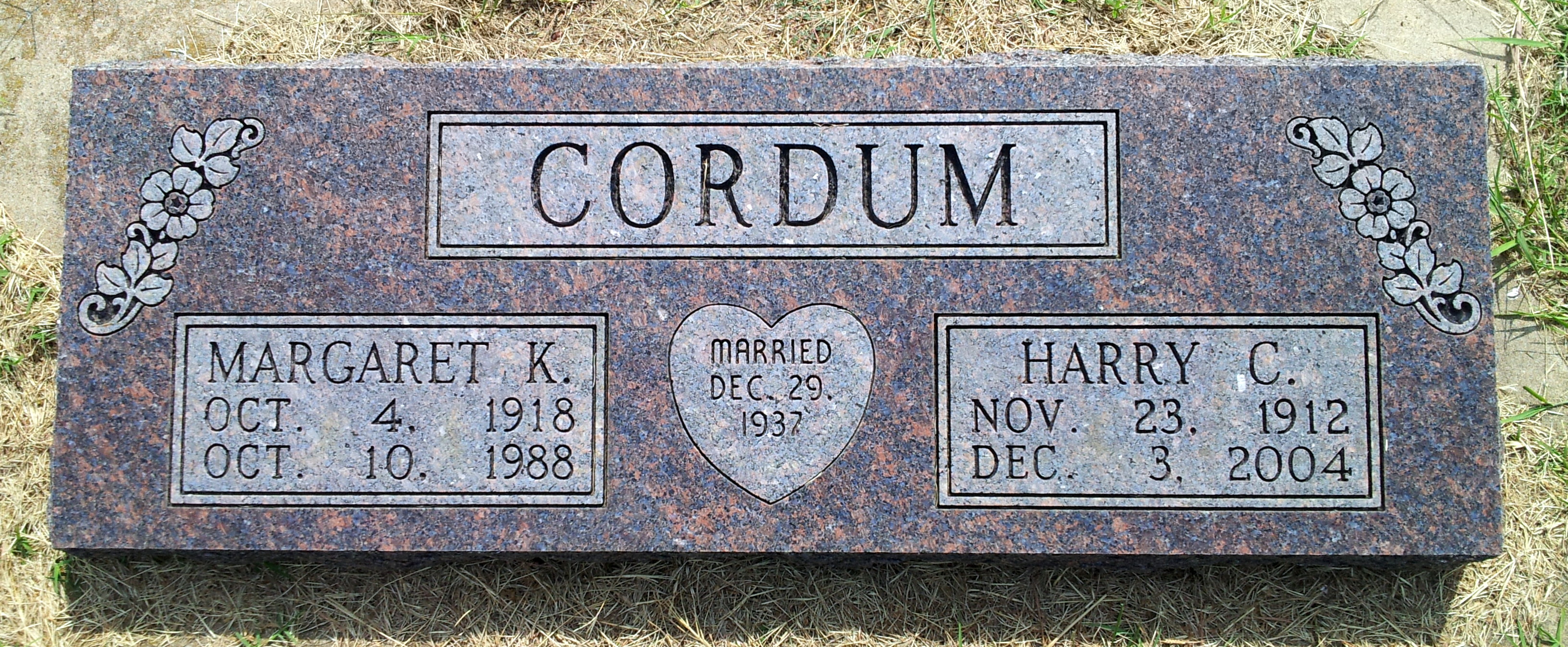 gravestones\CORDUM Harry and Margaret