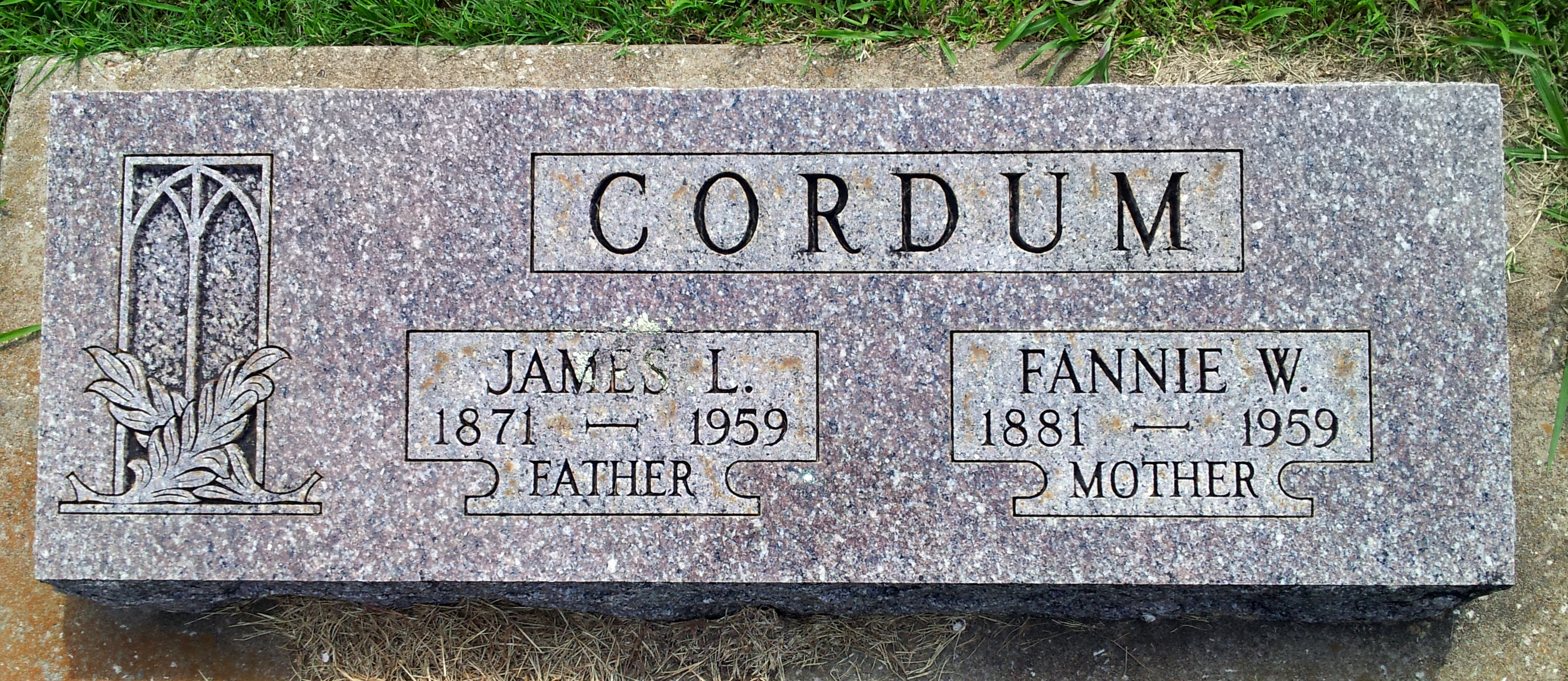 gravestones\CORDUM James and Fannie