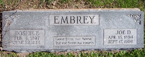 gravestones\EMBREY Joe D and Doshie E