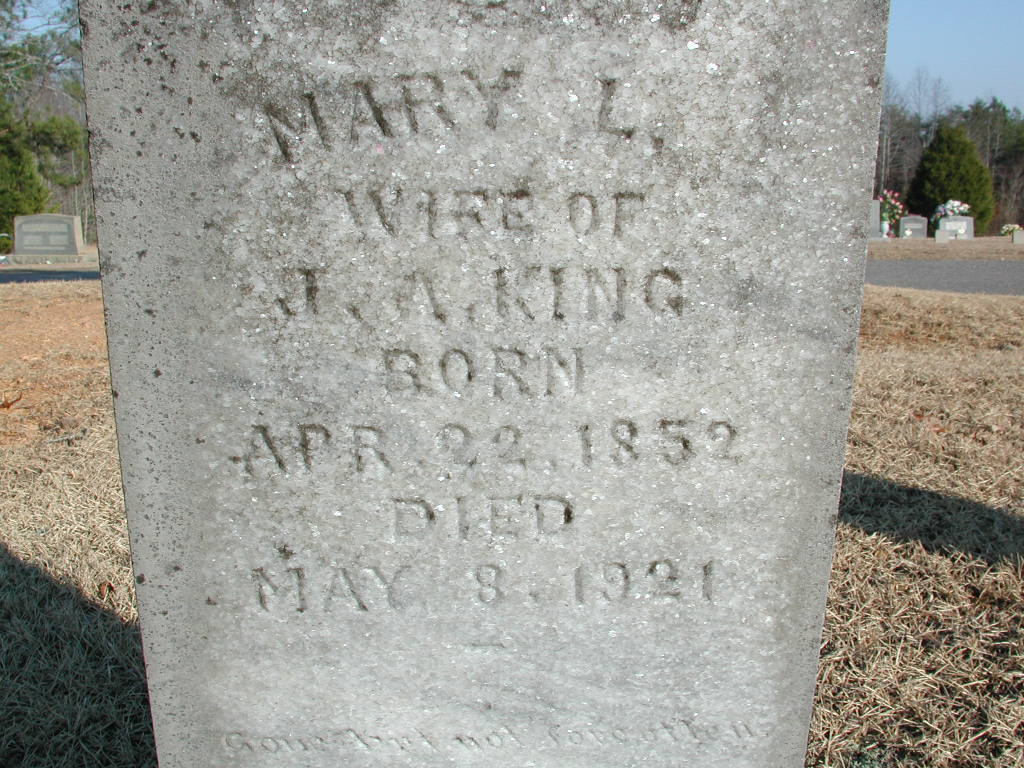 gravestones\KING Mary Louise West