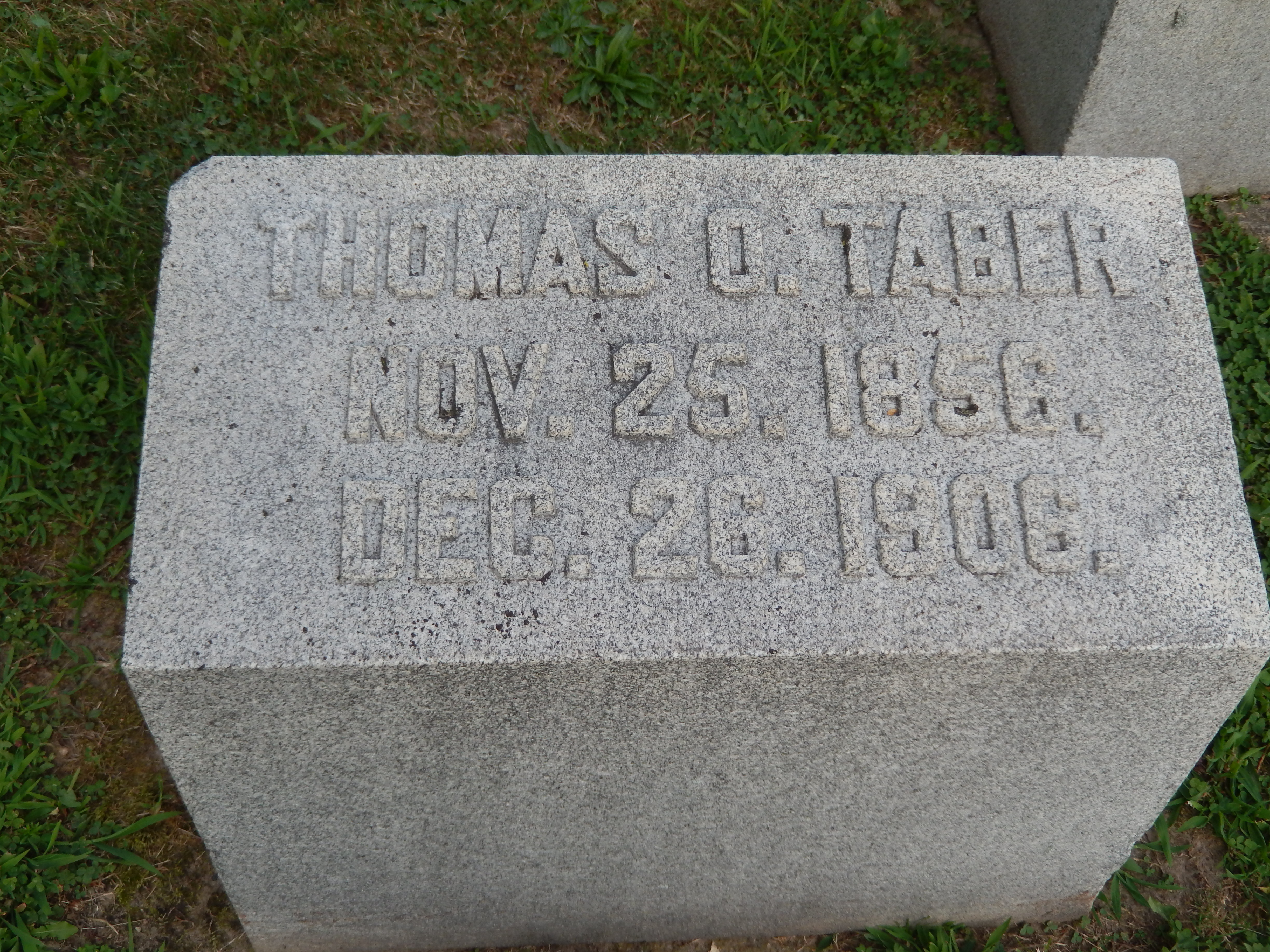 gravestones\TABER Thomas Oliver d1906