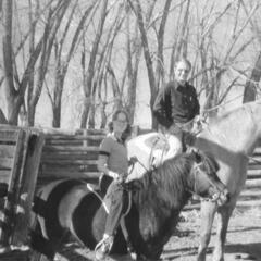 Mack and Leslie on horseback